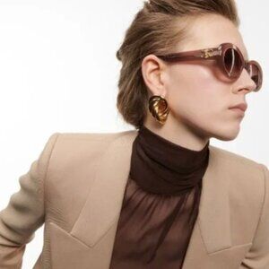 CELINE Triomphe 01 Sunglasses In Acetate BROWN CRYSTAL
